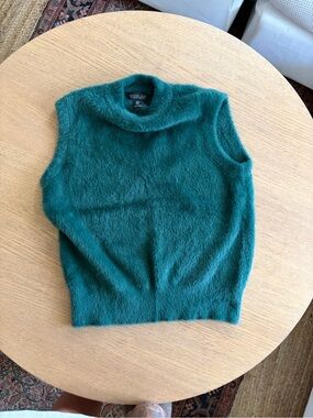Fuzzy mock neck top
